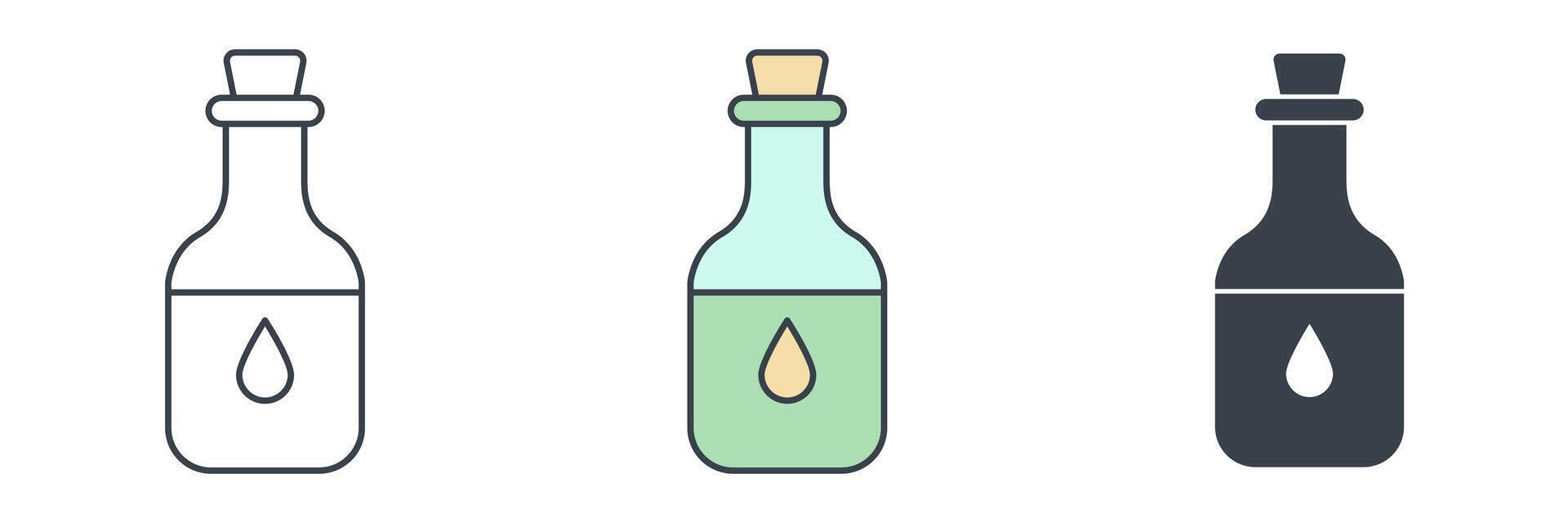 Olive Oil Bottle icon theme symbol illustration isolated on white background vector