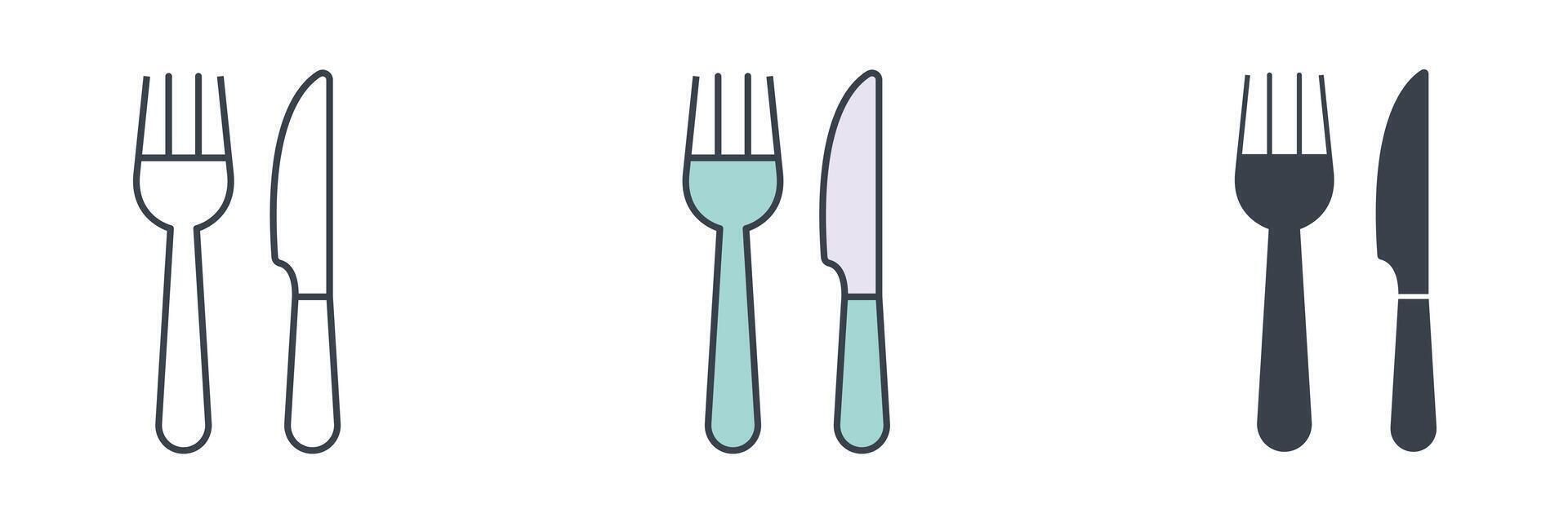 Fork and Knife icon theme symbol illustration isolated on white background vector