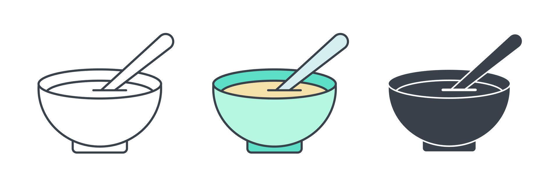 bowl soup icon theme symbol illustration isolated on white background vector