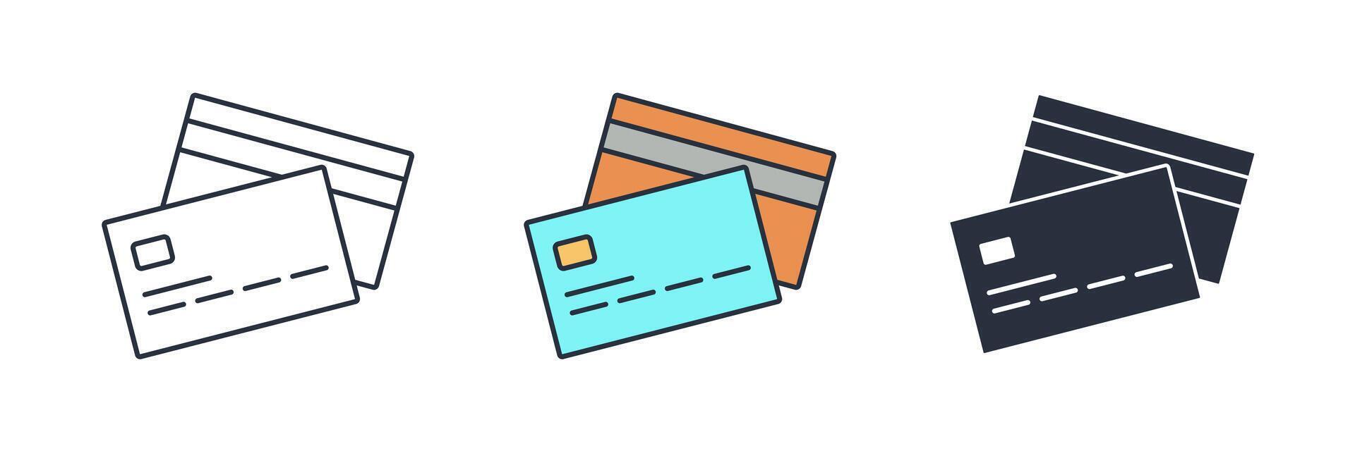 Credit Card Icon theme symbol illustration isolated on white background vector
