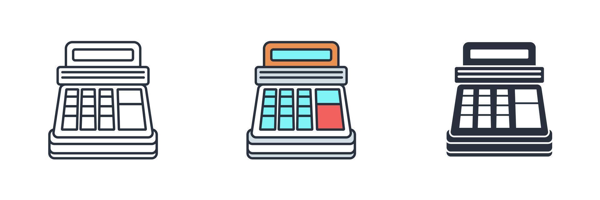 Cash Register Icon theme symbol illustration isolated on white background vector