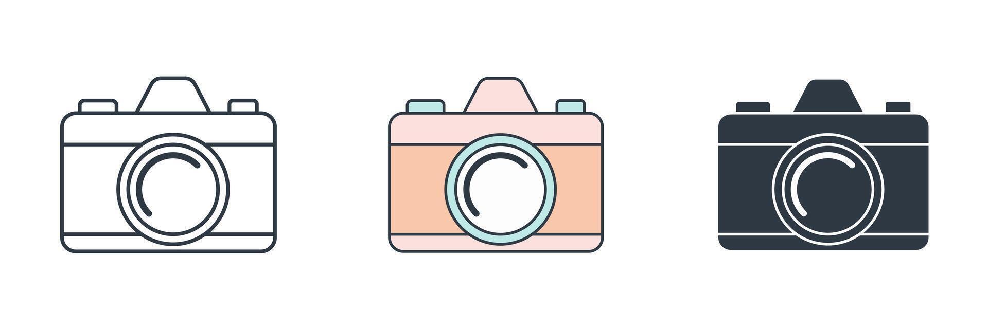 Camera icon theme symbol illustration isolated on white background vector
