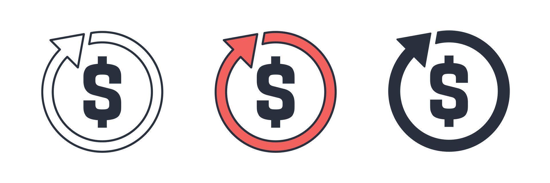 Dollar Sign Icon theme symbol illustration isolated on white background vector