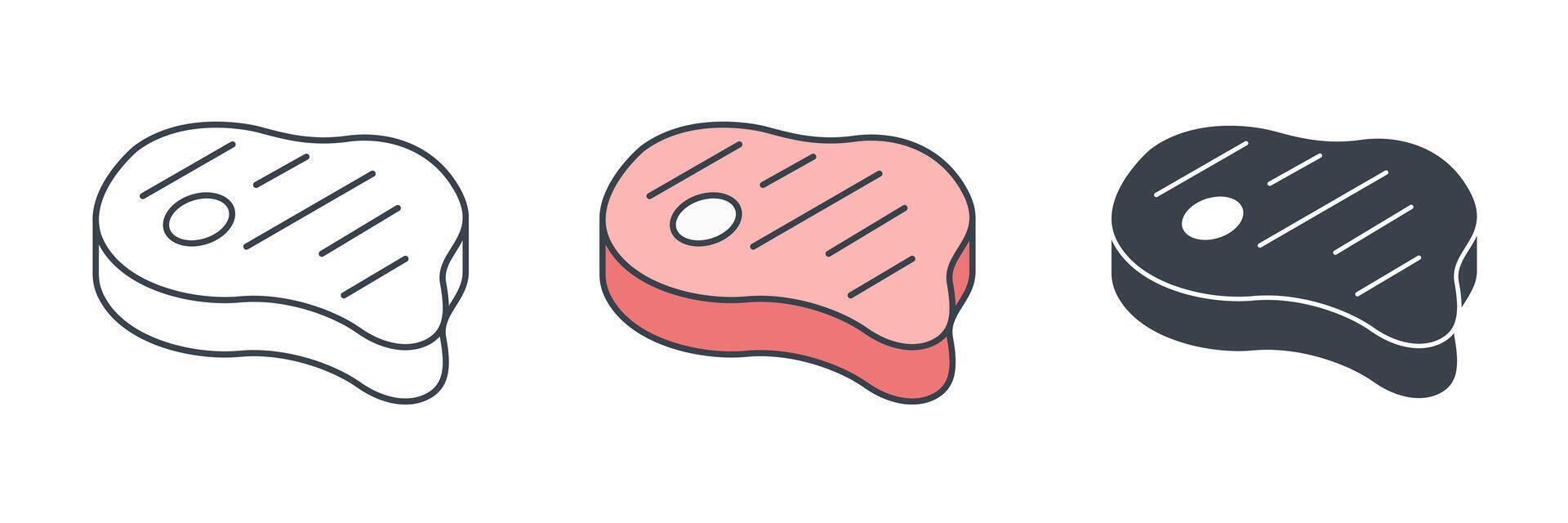 Steak icon theme symbol illustration isolated on white background vector