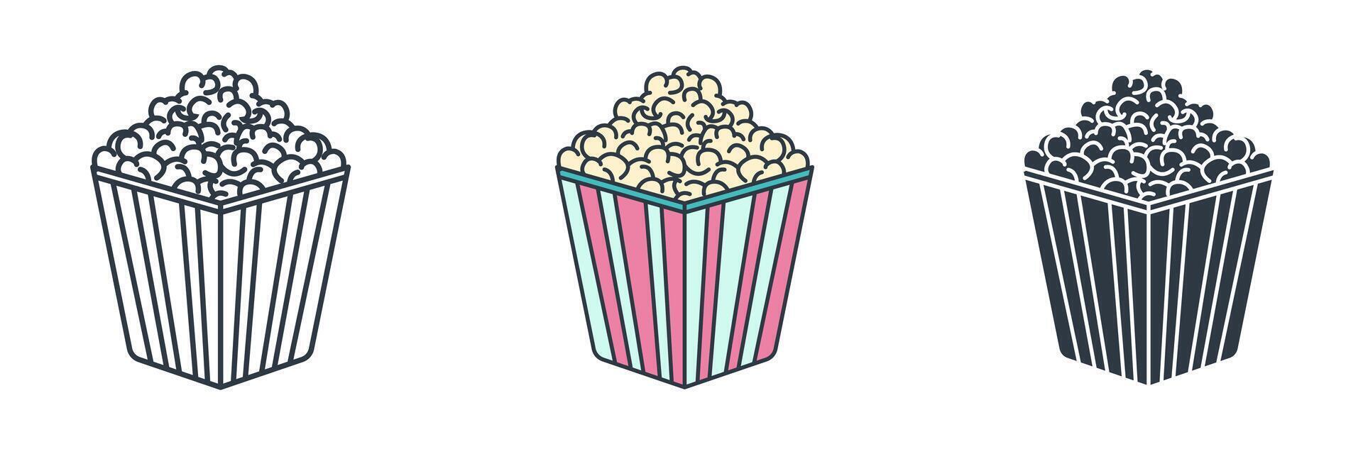 Popcorn icon theme symbol illustration isolated on white background vector