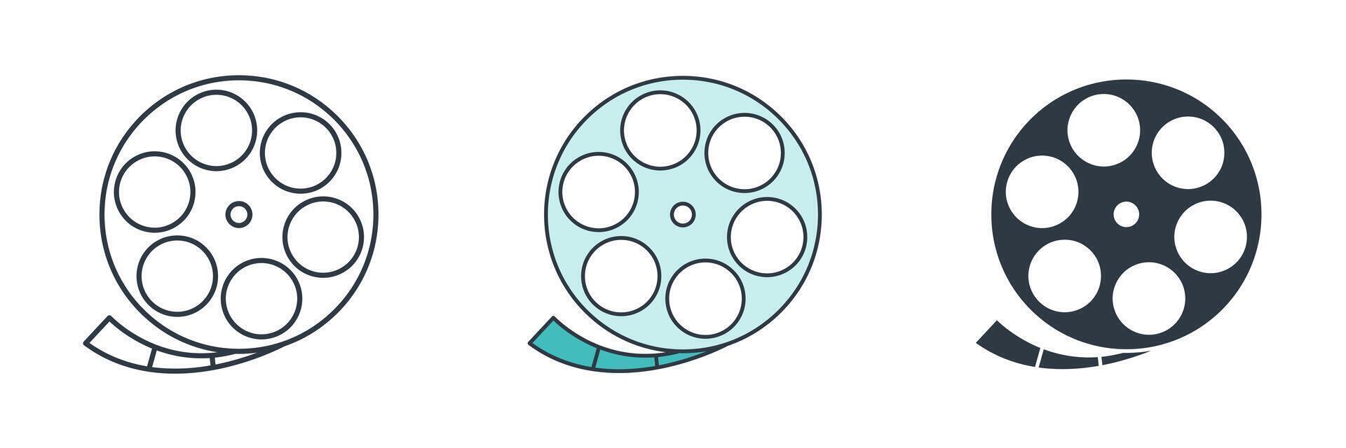 Film reel icon theme symbol illustration isolated on white background vector