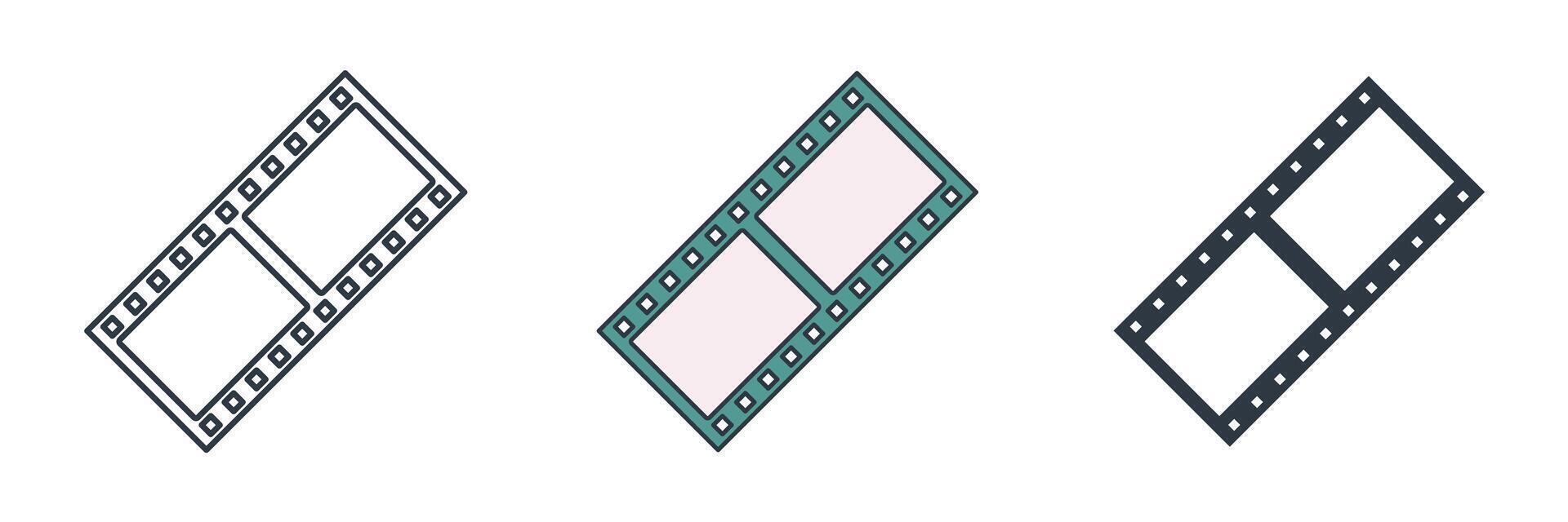 film strip icon theme symbol illustration isolated on white background vector