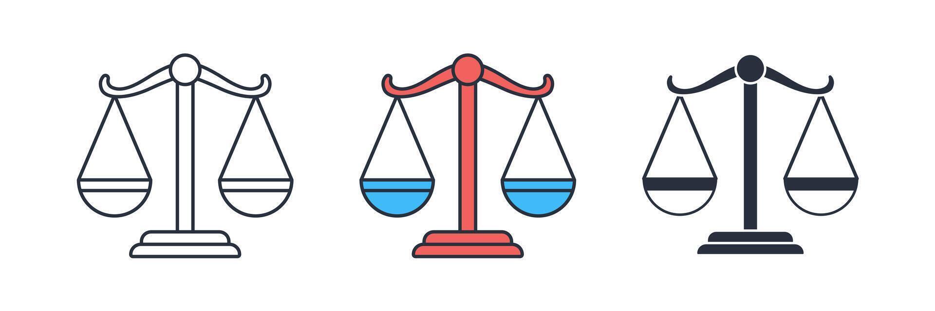 Balance Scale, Law scale Icon theme symbol illustration isolated on white background vector