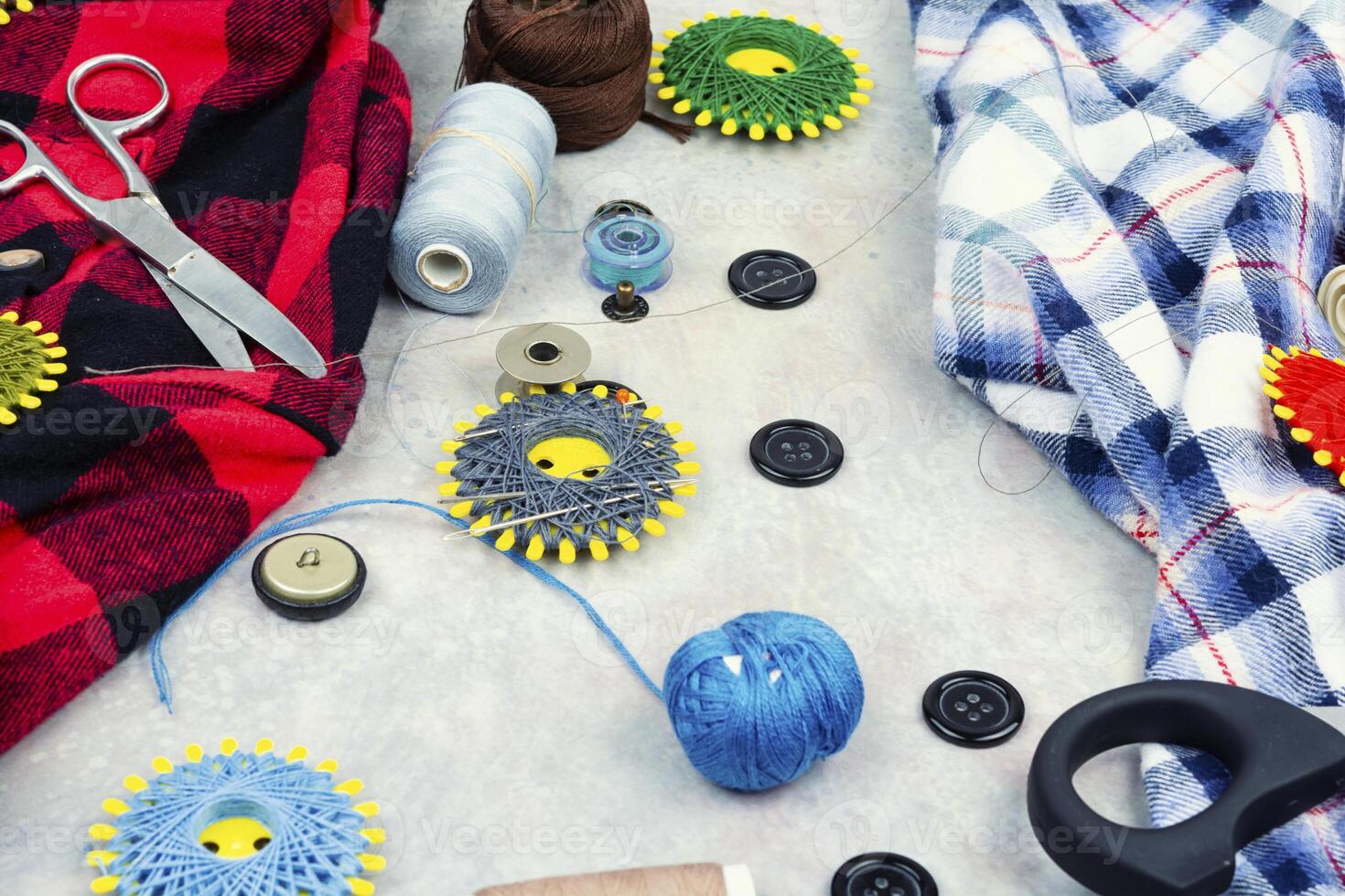 Tailor sewing accessories. photo