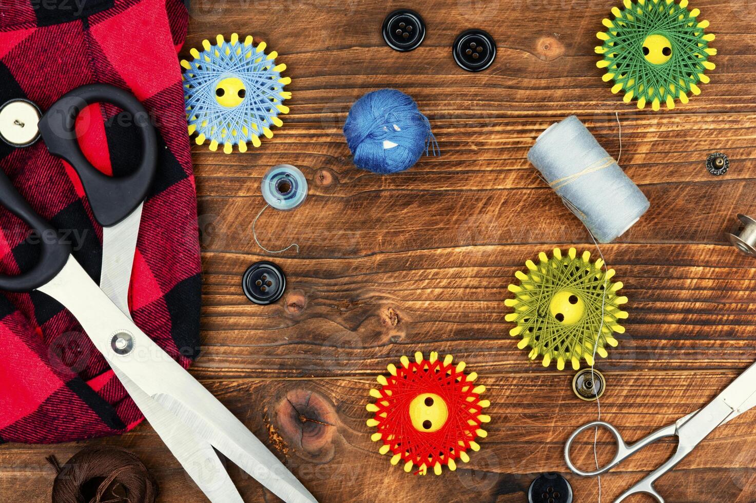Sewing accessories, rustic photo