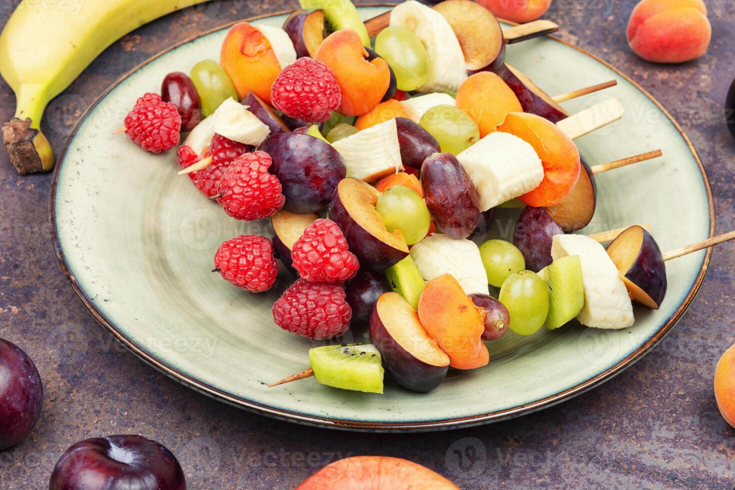Fresh fruit skewers photo