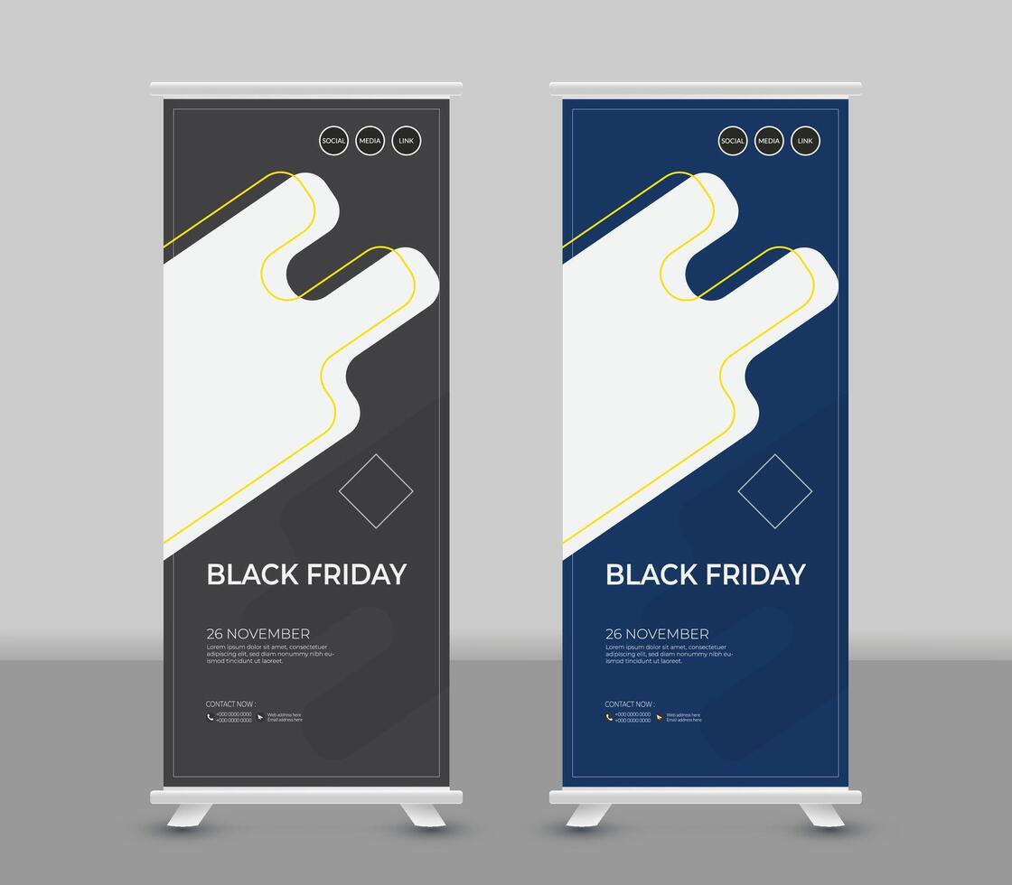 Roll banner template design vector