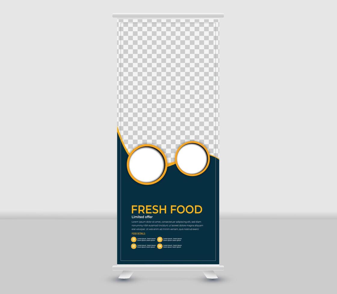 Modern roll up banner template design vector