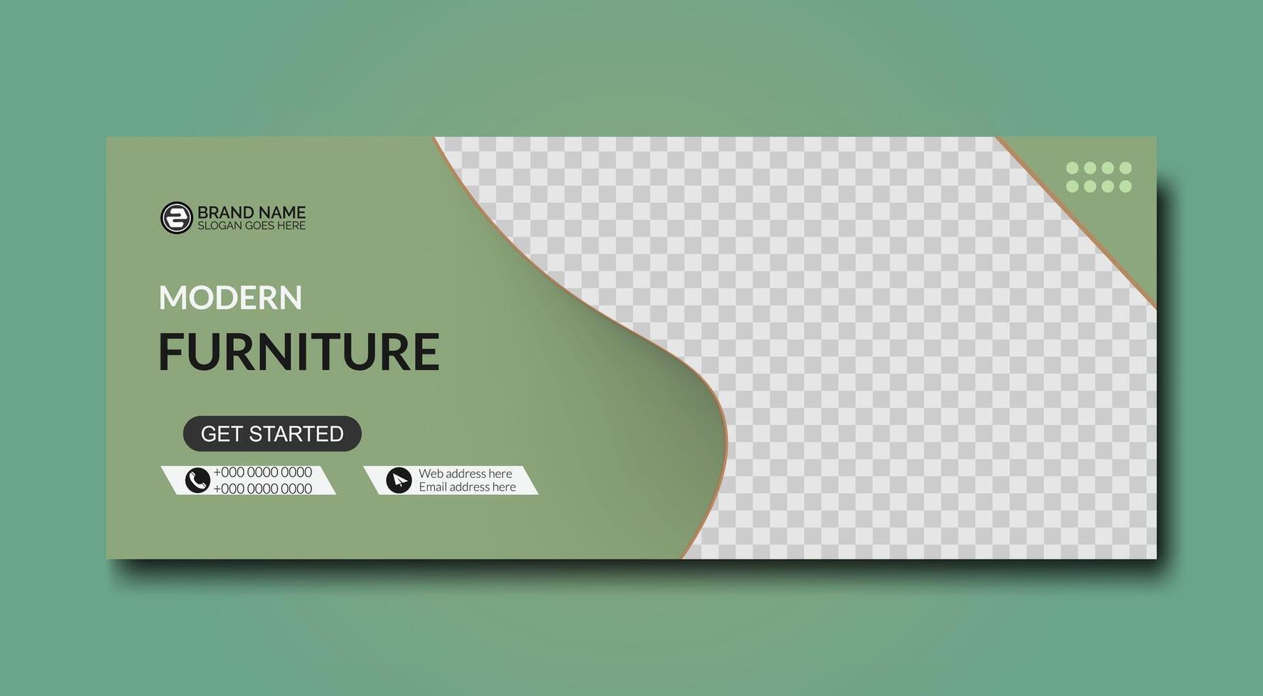 Modern furniture social media cover and web banner template design for business vector