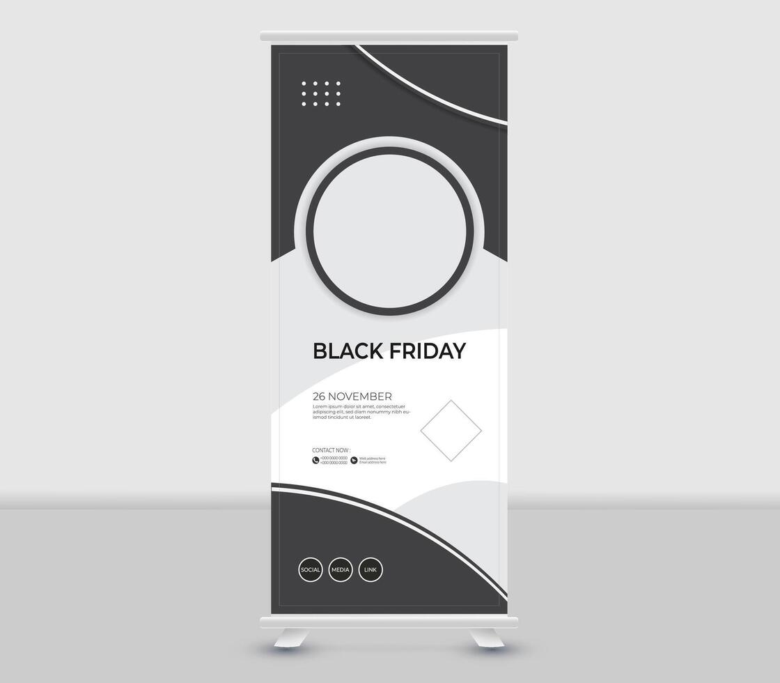 Roll banner template design vector