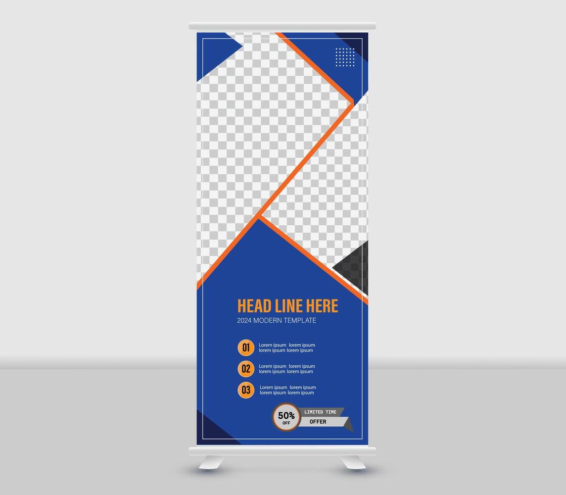 Roll banner template design vector