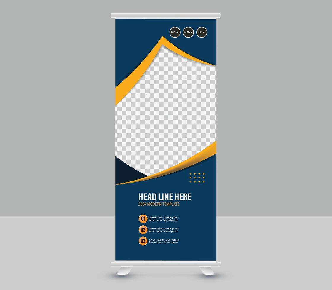 Roll banner template design vector