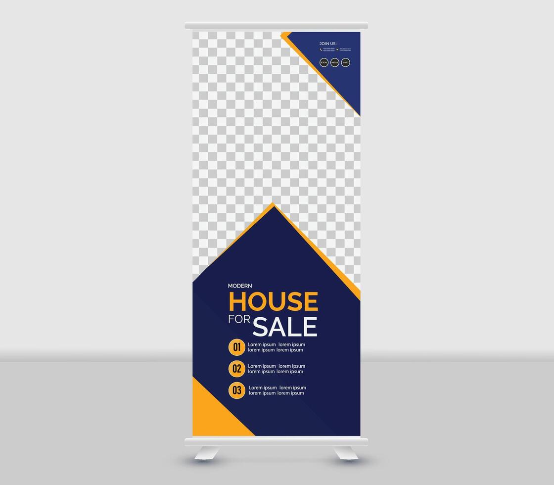 Roll banner template design vector