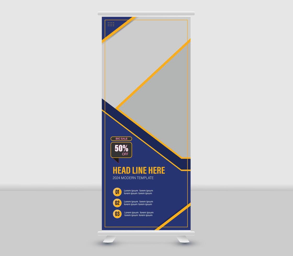Roll banner template design vector