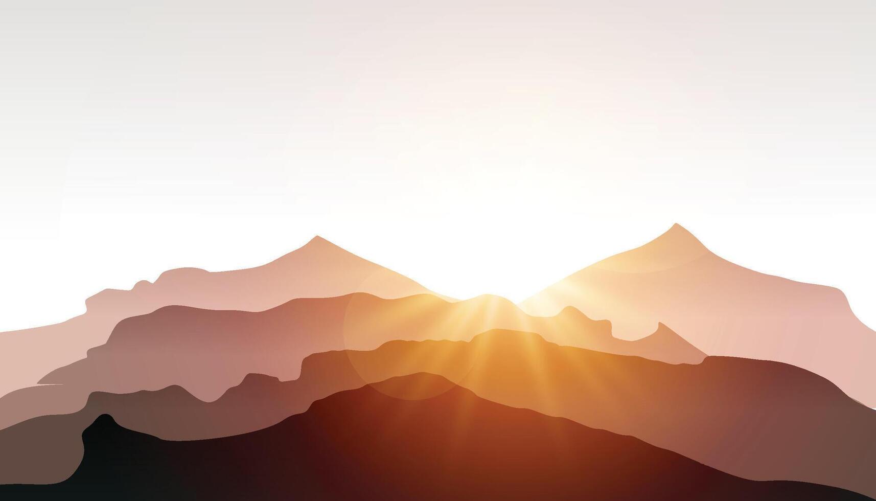 design mountains ridges in time of sun to set digital drawn texture illustration vector
