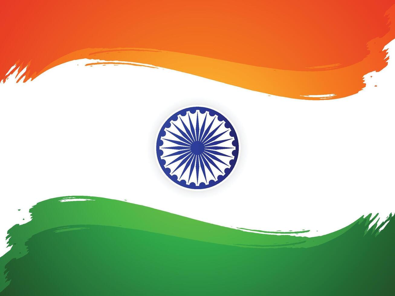 Indian Independence Day Background with Waves and Ashoka Wheel. Illustration vector