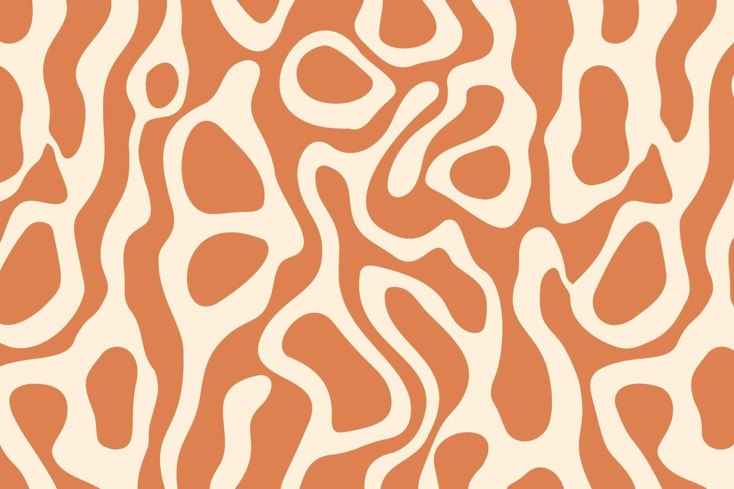Abstract vintage poster of colorful wavy lines and shapes. Summer bright background. Groovy psychedelic curved waves. illustration vector
