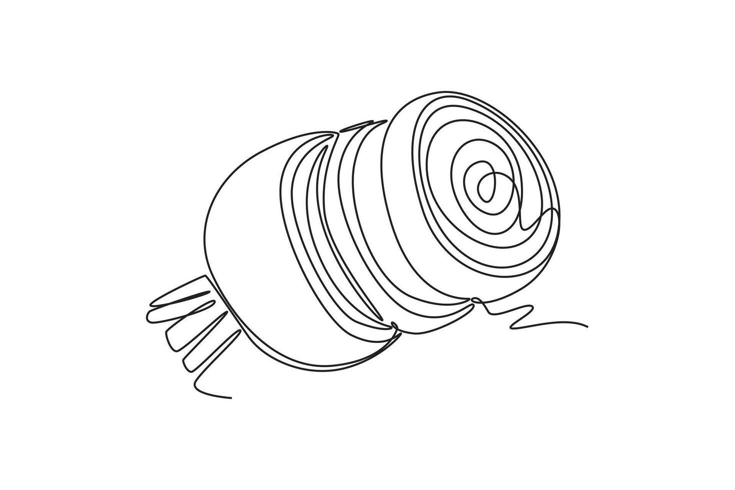 Continuous one line drawing group of half sliced healthy raw organic beetroot for farm logo identity. Freshness table beet concept vegetable icon. Single line draw design graphic illustration vector
