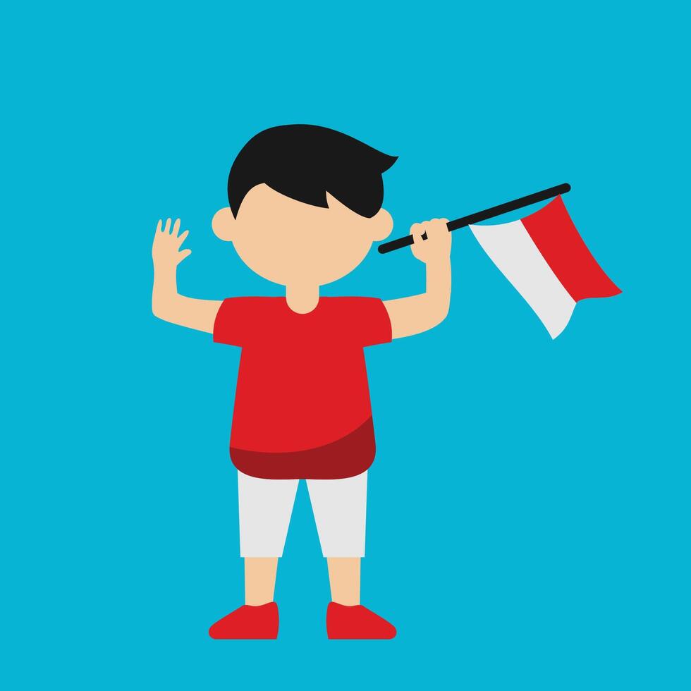 Dirgahayu Indonesia Character Design vector