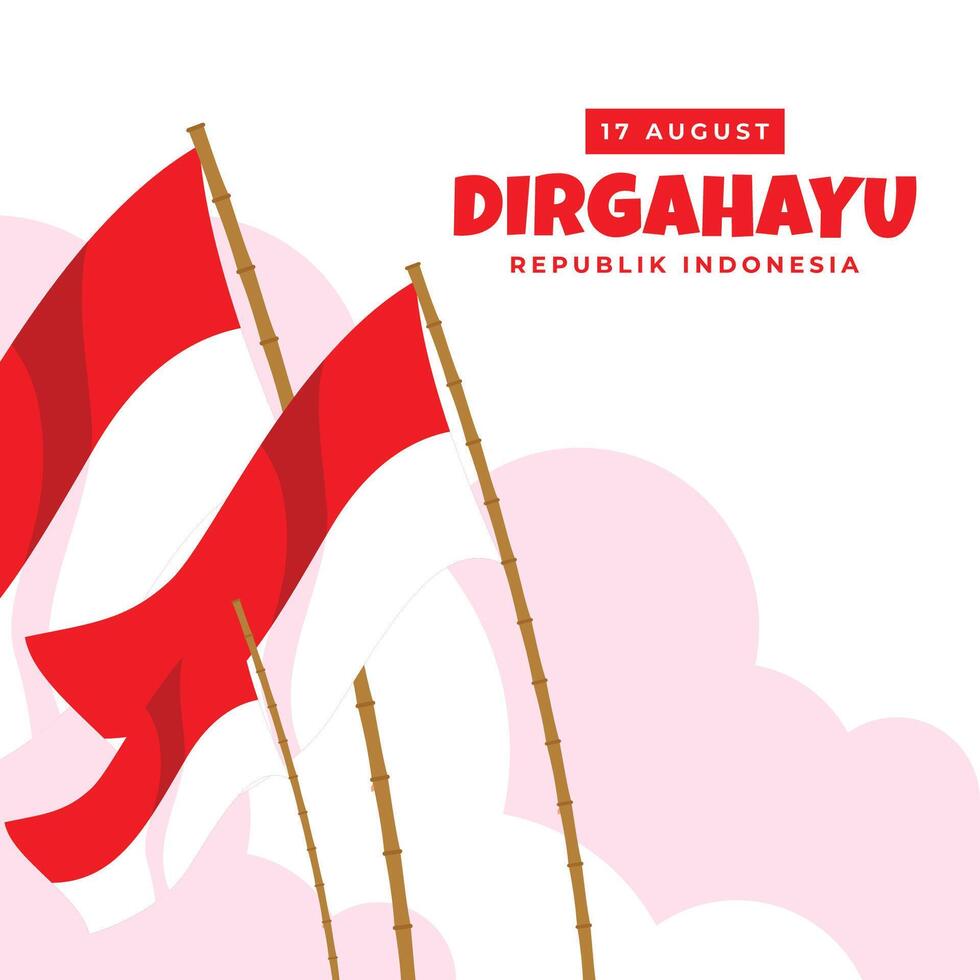 Dirgahayu Indonesia Design Illustration Collection vector