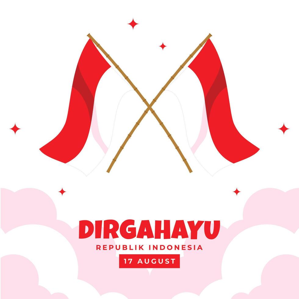 Dirgahayu Indonesia Design Illustration Collection vector