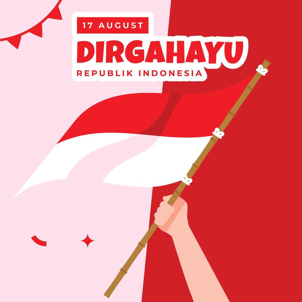 Dirgahayu Indonesia Design Illustration Collection vector