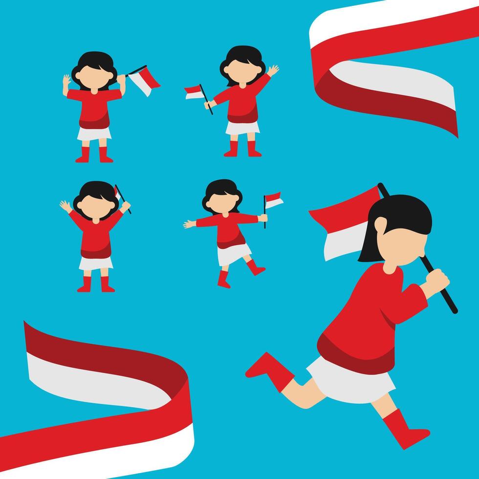 Dirgahayu Indonesia Character Design vector