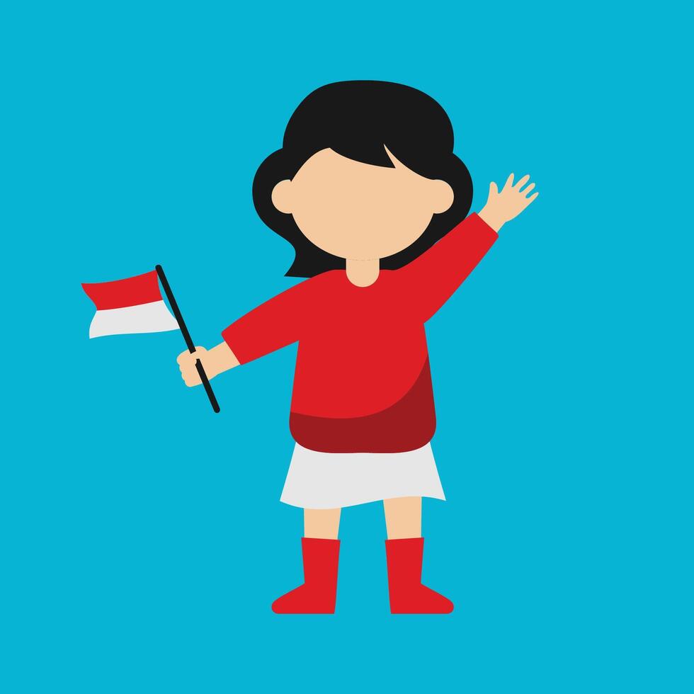 Dirgahayu Indonesia Character Design vector