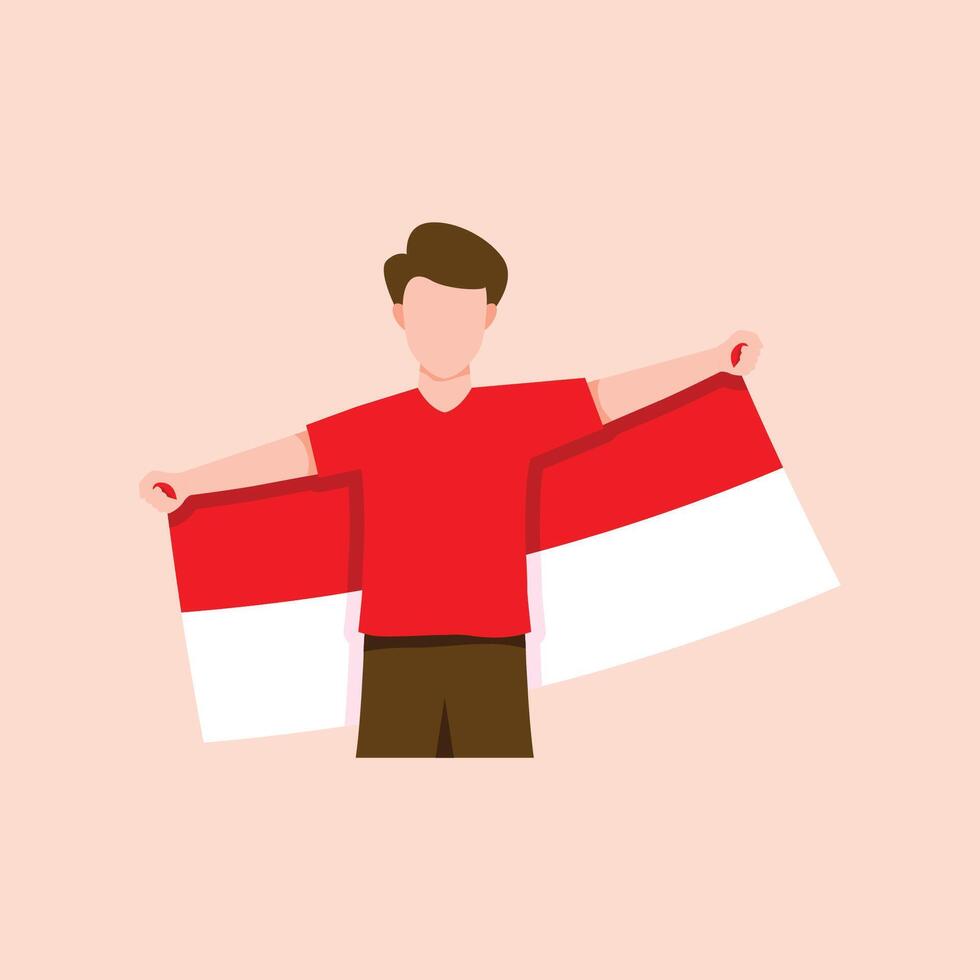 Dirgahayu Indonesia Element Character Illustration vector