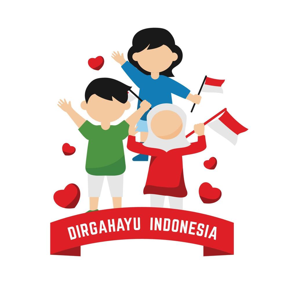 Dirgahayu Indonesia Banner Design vector
