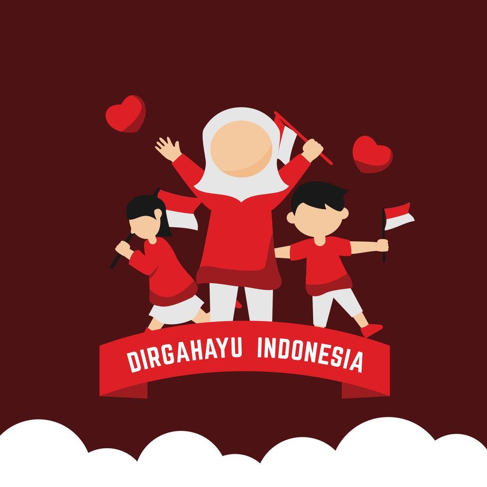 Dirgahayu Indonesia Banner Design vector