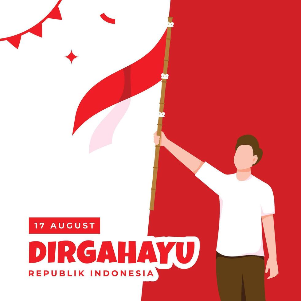 Dirgahayu Indonesia Design Illustration Collection vector