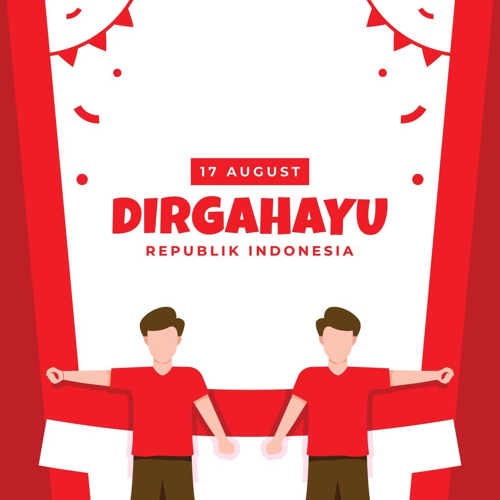 Dirgahayu Indonesia Design Illustration Collection vector