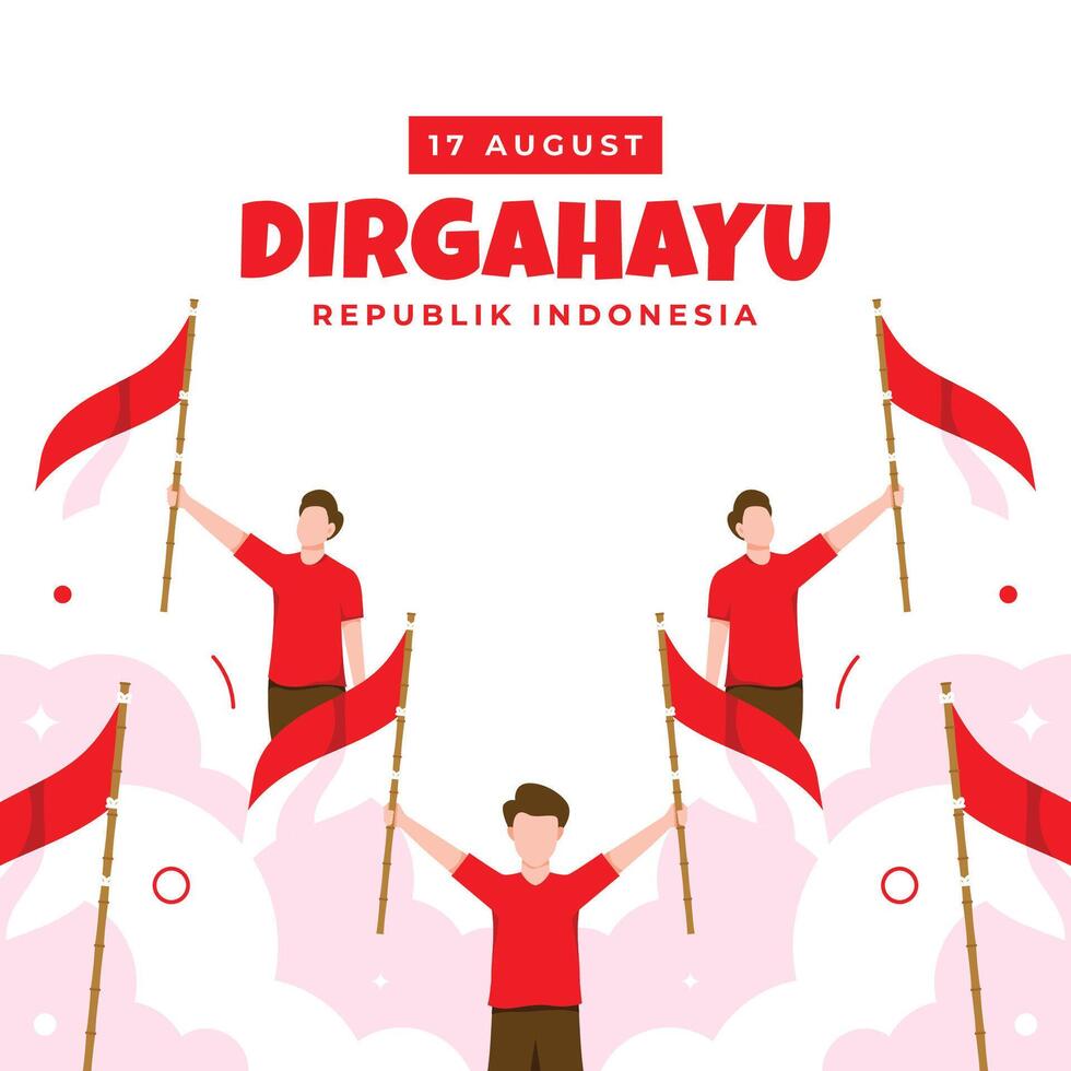 Dirgahayu Indonesia Design Illustration Collection vector