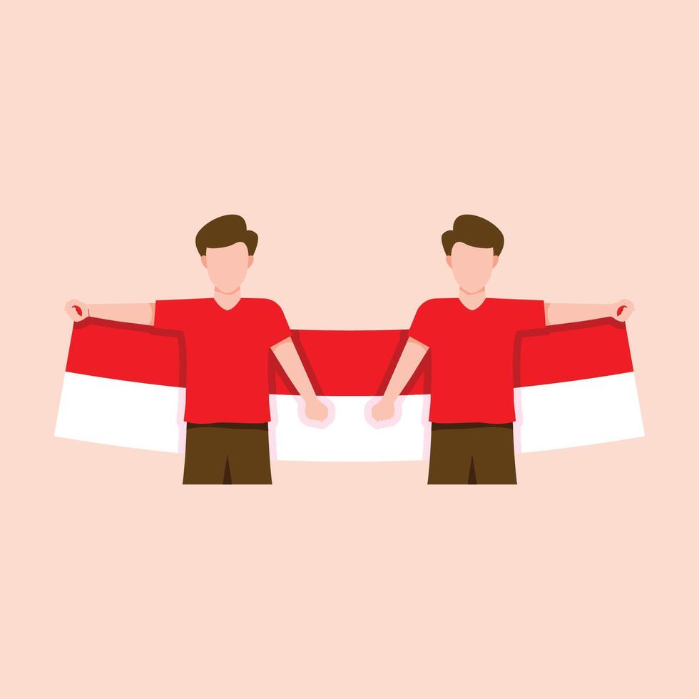 Dirgahayu Indonesia Element Character Illustration vector