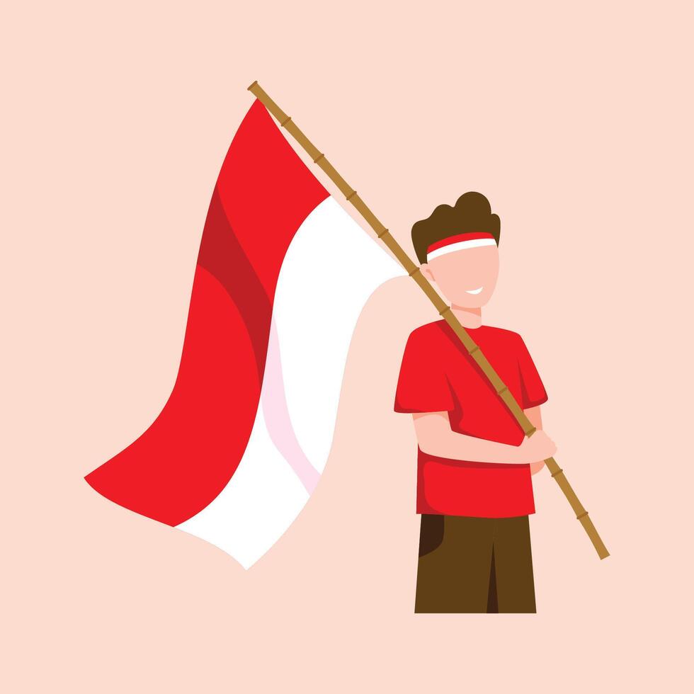 Dirgahayu Indonesia Element Character Illustration vector