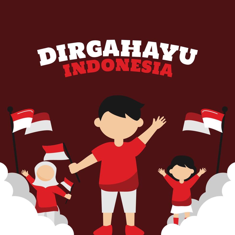 Dirgahayu Indonesia Banner Design vector