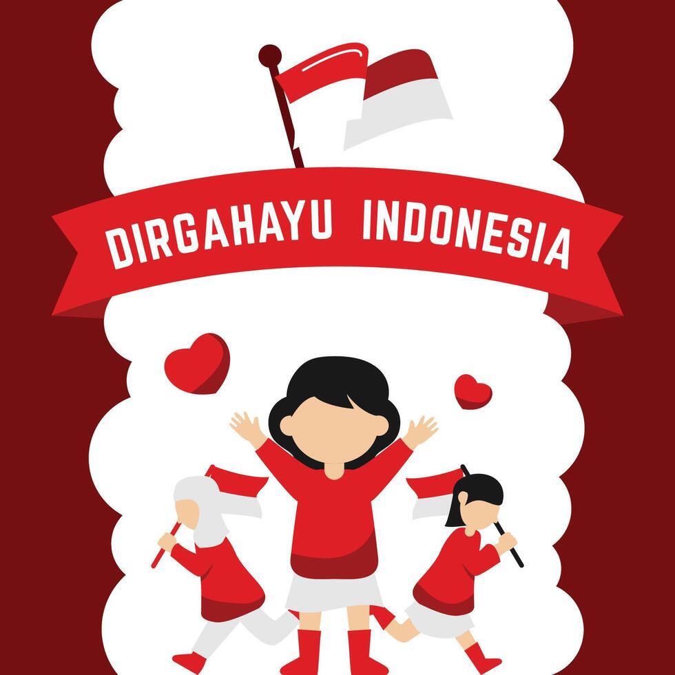 Dirgahayu Indonesia Banner Design vector
