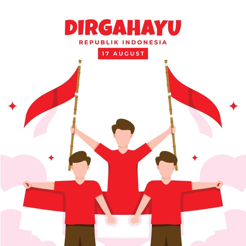 Dirgahayu Indonesia Design Illustration Collection vector