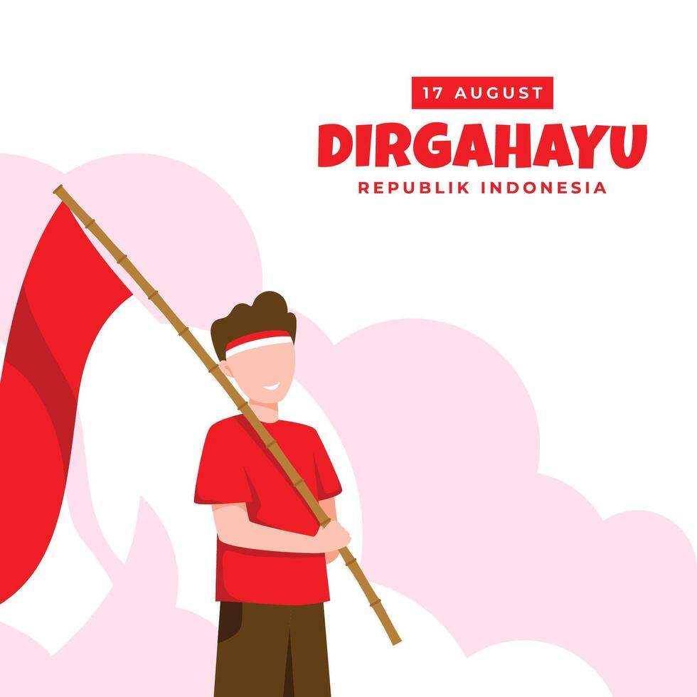 Dirgahayu Indonesia Design Illustration Collection vector