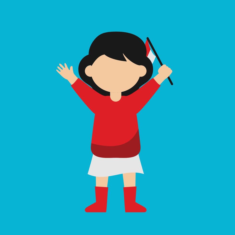 Dirgahayu Indonesia Character Design vector