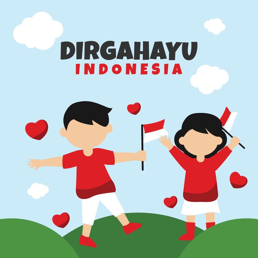 Dirgahayu Indonesia Banner Design vector
