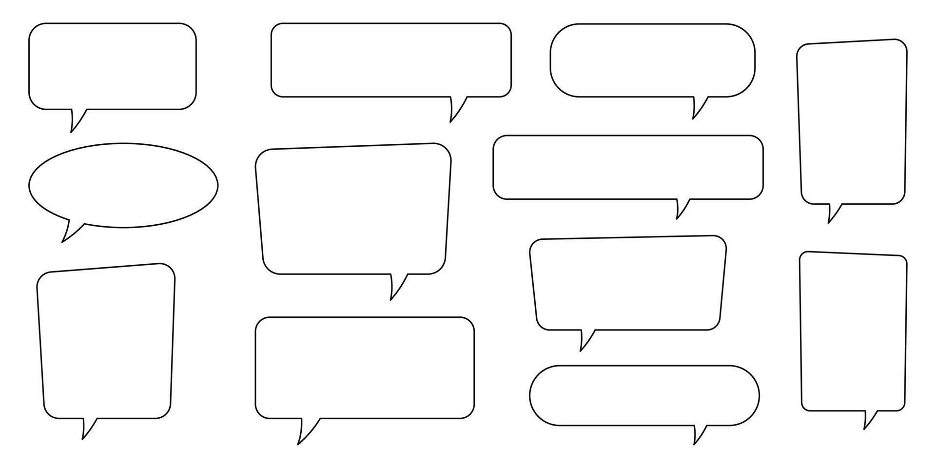 Speech bubble, speech balloon, chat bubble line art icon for apps and websites. vector