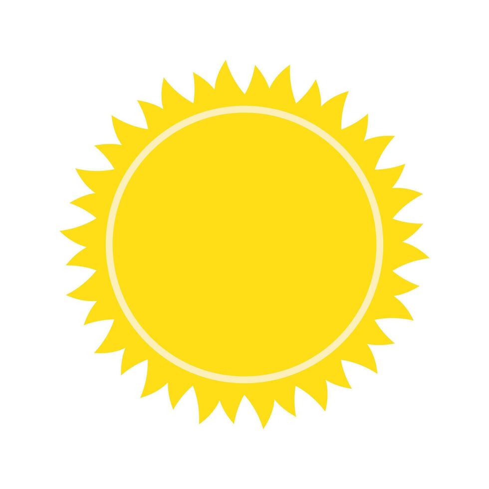 Sun icon in flat style, simple yellow sun. vector