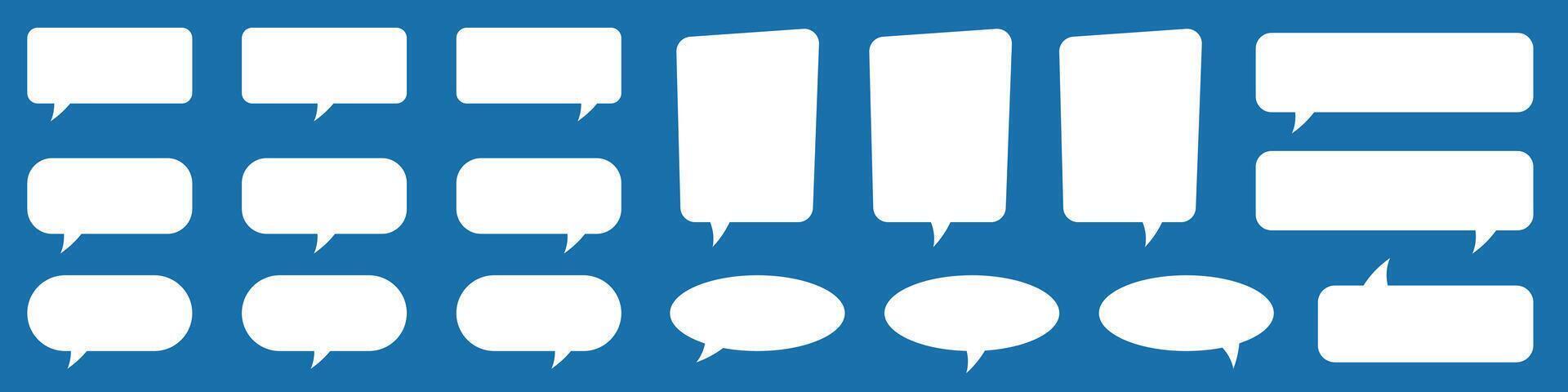 Set of speech bubbles. Speak bubble text, cartoon chatting box, message box. Blank empty speech bubbles. vector